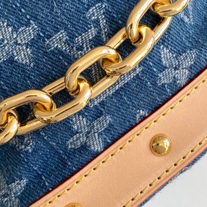 LV Nano Noé Bag Blue Beige Frabic Leather 251719