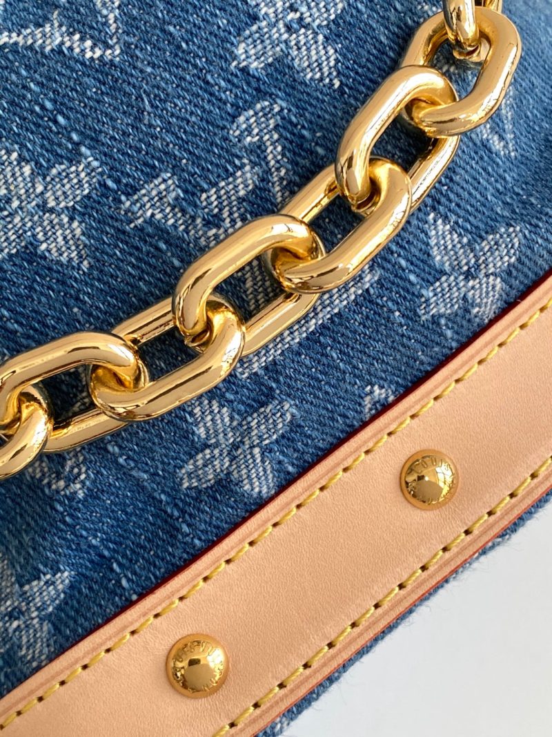 LV Nano Noé Bag Blue Beige Frabic Leather 251719