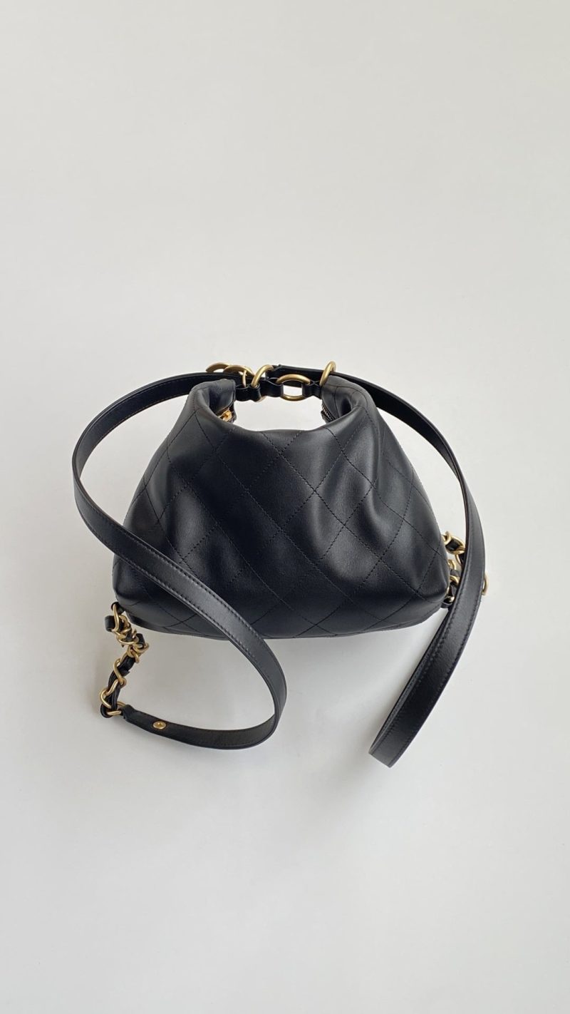 Chanel 25 Hobo Backpack Black Soft Calfskin