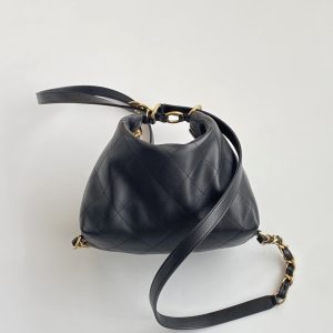 Chanel 25 Hobo Backpack Black Soft Calfskin