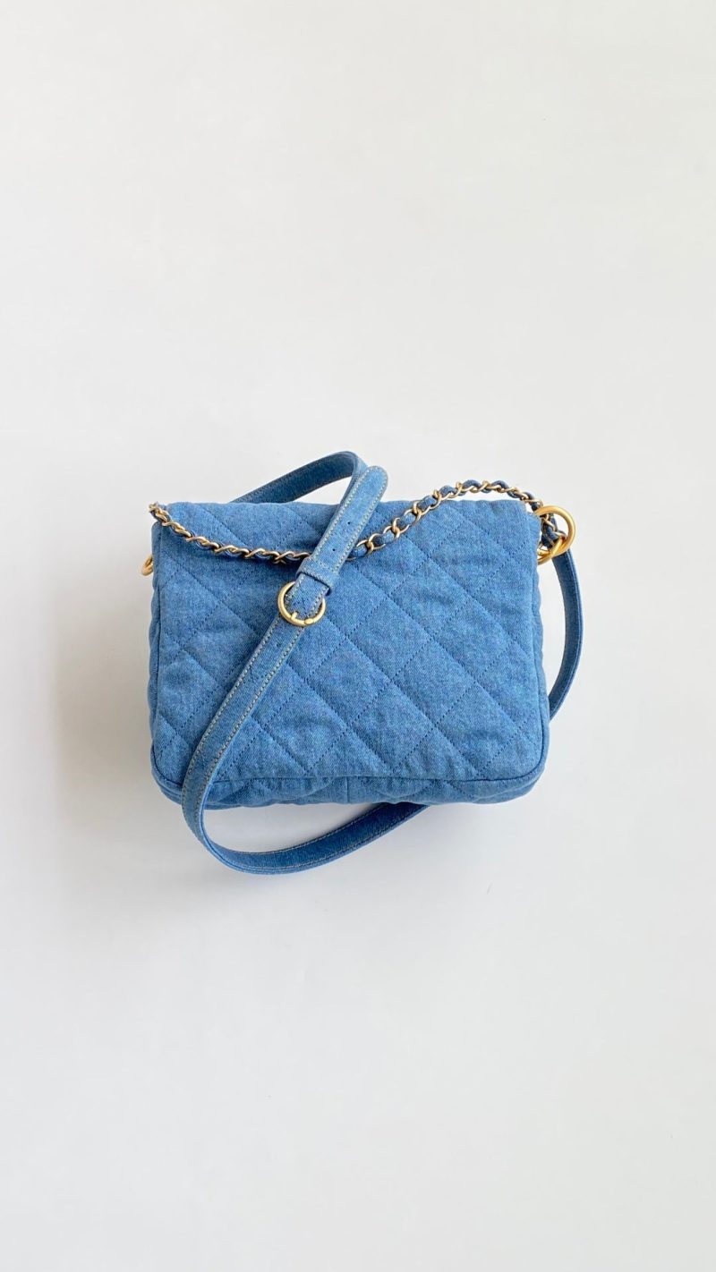 CC Small Postman Hobo 25 Light Blue Denim