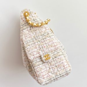 CC 25 hobo bag 30 ivory white pink tweed