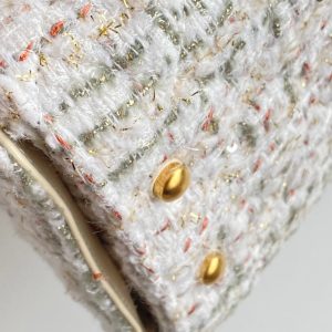 CC 25 hobo bag 30 ivory white pink tweed