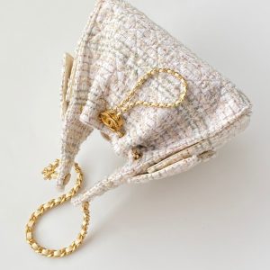 CC 25 hobo bag 30 ivory white pink tweed