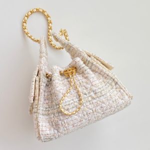 CC 25 hobo bag 30 ivory white pink tweed