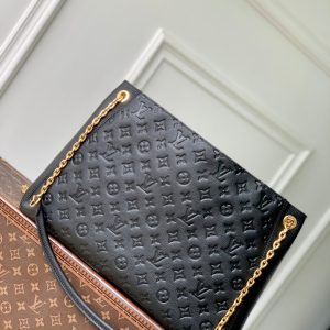 Anytime 42cm Tote Bag Black Gold Empreinte leather 250554