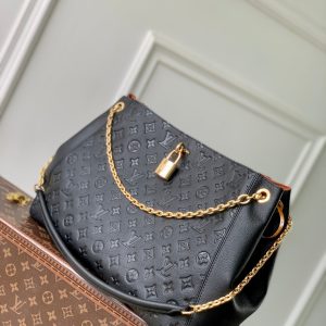 Anytime 42cm Tote Bag Black Gold Empreinte leather 250554