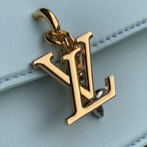Wallet On Chain LV Bloom 20cm Blue Calfskin 250361