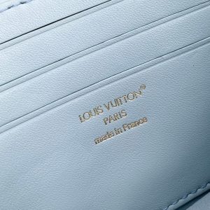 Wallet On Chain LV Bloom 20cm Blue Calfskin 250361