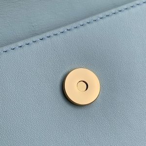 Wallet On Chain LV Bloom 20cm Blue Calfskin 250361