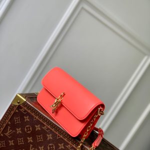 Wallet On Chain LV Bloom 20cm Red Calfskin 250363