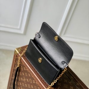 Wallet On Chain LV Bloom 20cm Black Calfskin 250365