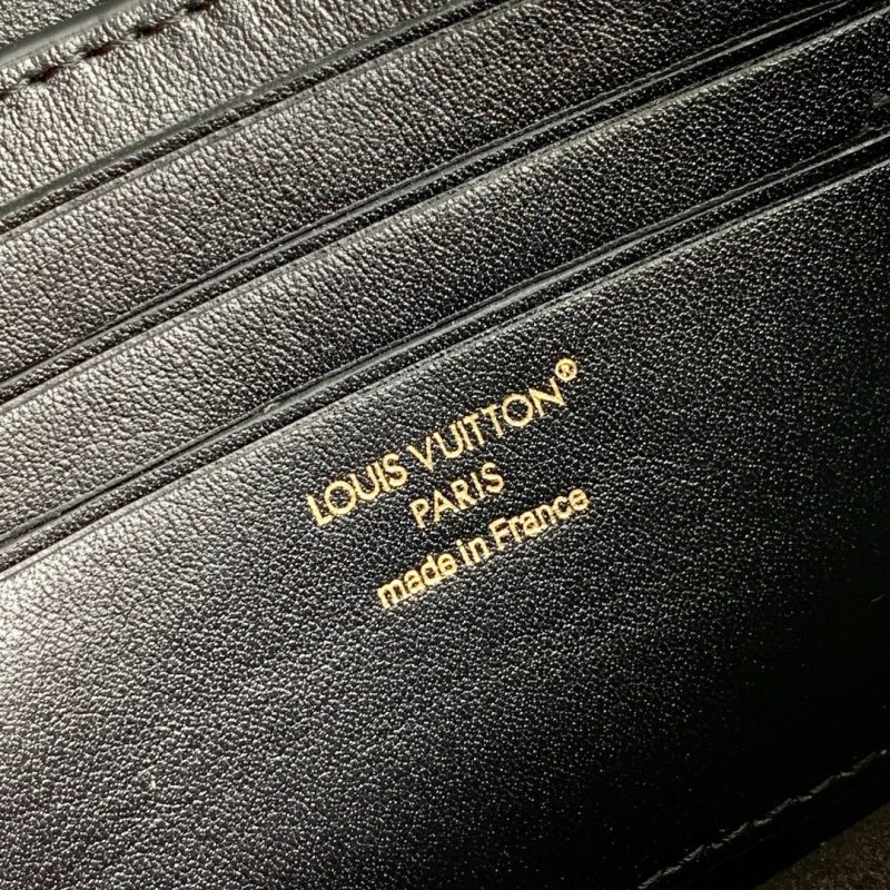 Wallet On Chain LV Bloom 20cm Black Calfskin 250365