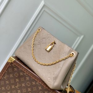 Anytime 34cm Tote Bag Beige Gold Empreinte leather 251566
