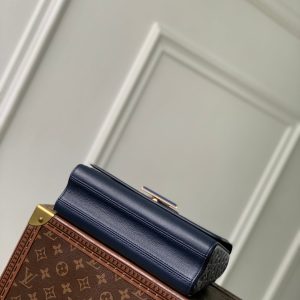 Twist MM Slim 23cm Dark Blue Calfskin 251410