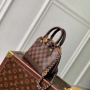 LV Alma Monogram Bag 19.5cm Brown Leather Canvas 337564