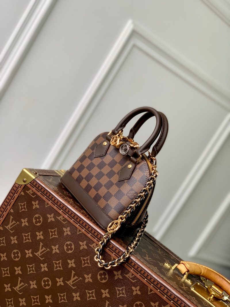 LV Alma Monogram Bag 19.5cm Brown Leather Canvas 337564