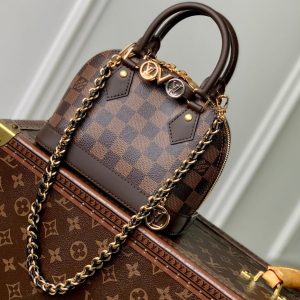 LV Alma Monogram Bag 19.5cm Brown Leather Canvas 337564