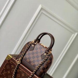 LV Alma Monogram Bag 19.5cm Brown Leather Canvas 337564