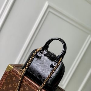 LV Alma Monogram Bag 19.5cm Black Epi Leather 337573