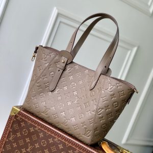 LV 2025 Louis Vuitton All In One MM Bag 40cm Gray Monogram Empreinte Leather 343619