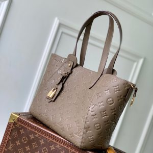 LV 2025 Louis Vuitton All In One MM Bag 40cm Gray Monogram Empreinte Leather 343619