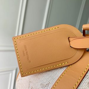 LV 2025 Keepall Bandoulière 25 Off-white mix Camel Canvas Leather 347090