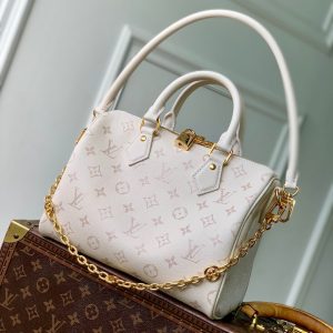LV 2025 Speedy Bandoulière 25 White Calfskin 347096