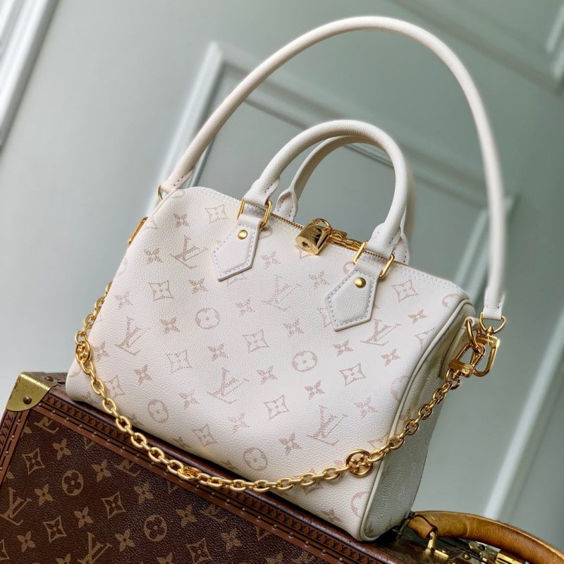 LV 2025 Speedy Bandoulière 25 White Calfskin 347096