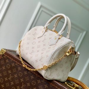 LV 2025 Speedy Bandoulière 25 White Calfskin 347096