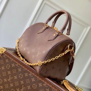 LV 2025 Speedy Bandoulière 25 Wine Red Calfskin 347094