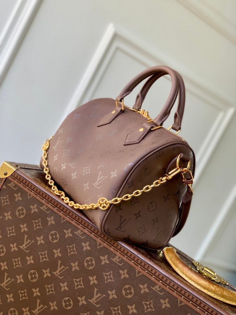 LV 2025 Speedy Bandoulière 25 Wine Red Calfskin 347094
