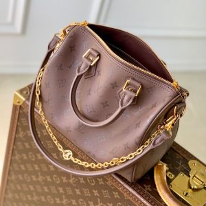 LV 2025 Speedy Bandoulière 25 Wine Red Calfskin 347094