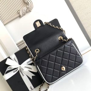 imgHD_b5cc9469_20250326_cmp_a1742961547422_3363_jpg CC 25P Mini Flap Bag 20cm Black White Calfskin