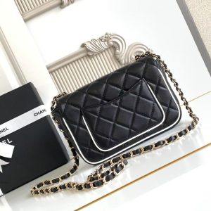 imgHD_b5cc9469_20250326_cmp_a1742961547423_8544_jpg CC 25P Mini Flap Bag 20cm Black White Calfskin