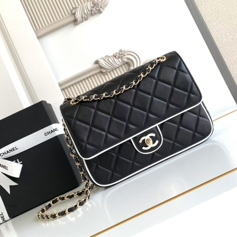 imgHD_b5cc9469_20250326_cmp_a1742961588740_0515_jpg CC 25P Mini Flap Bag 23cm Black White Calfskin
