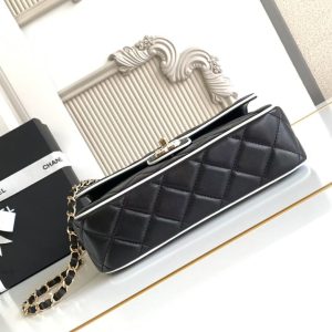 imgHD_b5cc9469_20250326_cmp_a1742961588747_0447_jpg CC 25P Mini Flap Bag 23cm Black White Calfskin