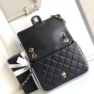 imgHD_b5cc9469_20250326_cmp_a1742961591499_3888_jpg CC 25P Mini Flap Bag 23cm Black White Calfskin