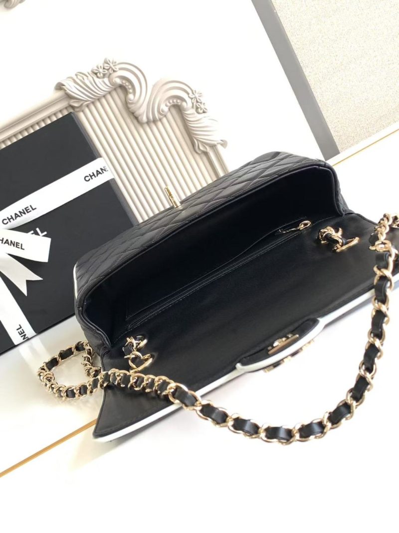 imgHD_b5cc9469_20250326_cmp_a1742961591506_7655_jpg CC 25P Mini Flap Bag 23cm Black White Calfskin