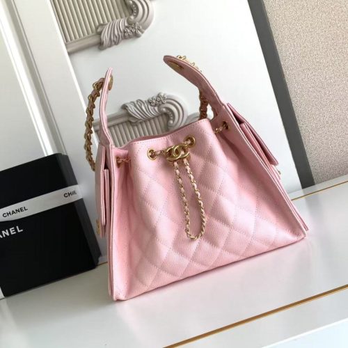 CC 25C Hobo Bag 30cm Pink Grained Calfskin