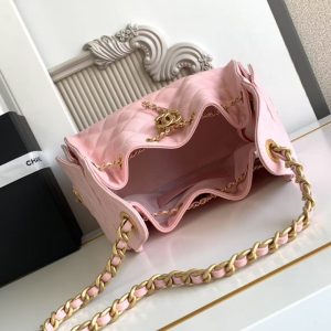 imgHD_b5cc9469_20250402_cmp_a1743591728096_7184_jpg CC 25C Hobo Bag 30cm Pink Grained Calfskin