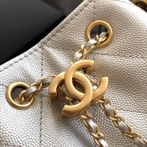 CC 25C Hobo Bag 30cm Silver Metalic Grained Calfskin