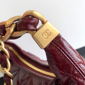 CC Hobo Bag With Chain 35cm Red Lambskin 277763 GHW