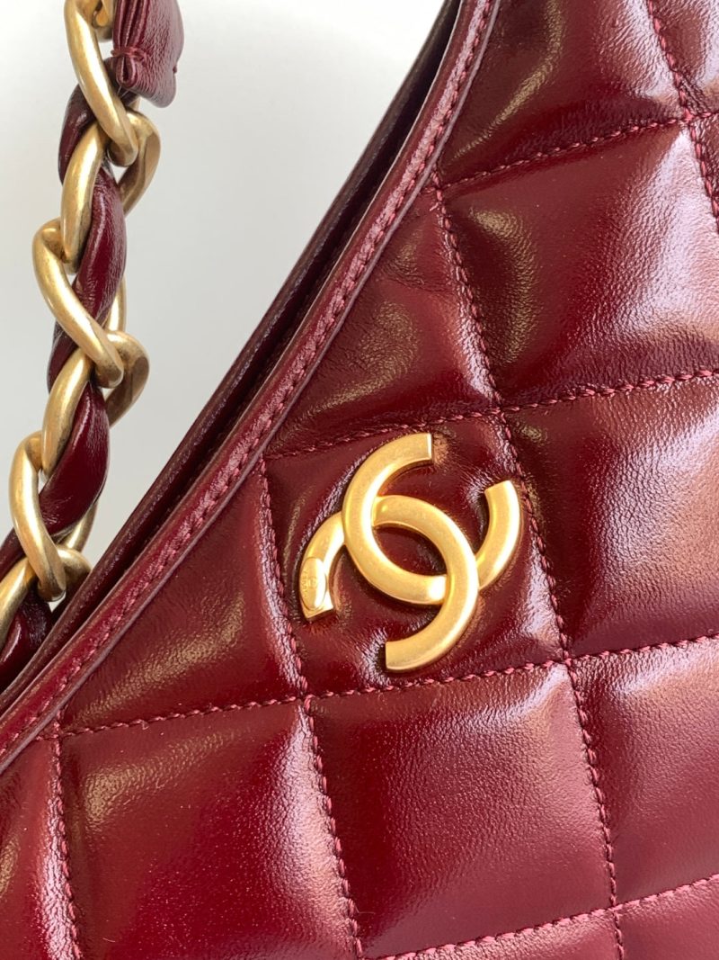 CC Hobo Bag With Chain 35cm Red Lambskin 277763 GHW