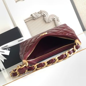 CC Hobo Bag With Chain 35cm Red Lambskin 277763 GHW