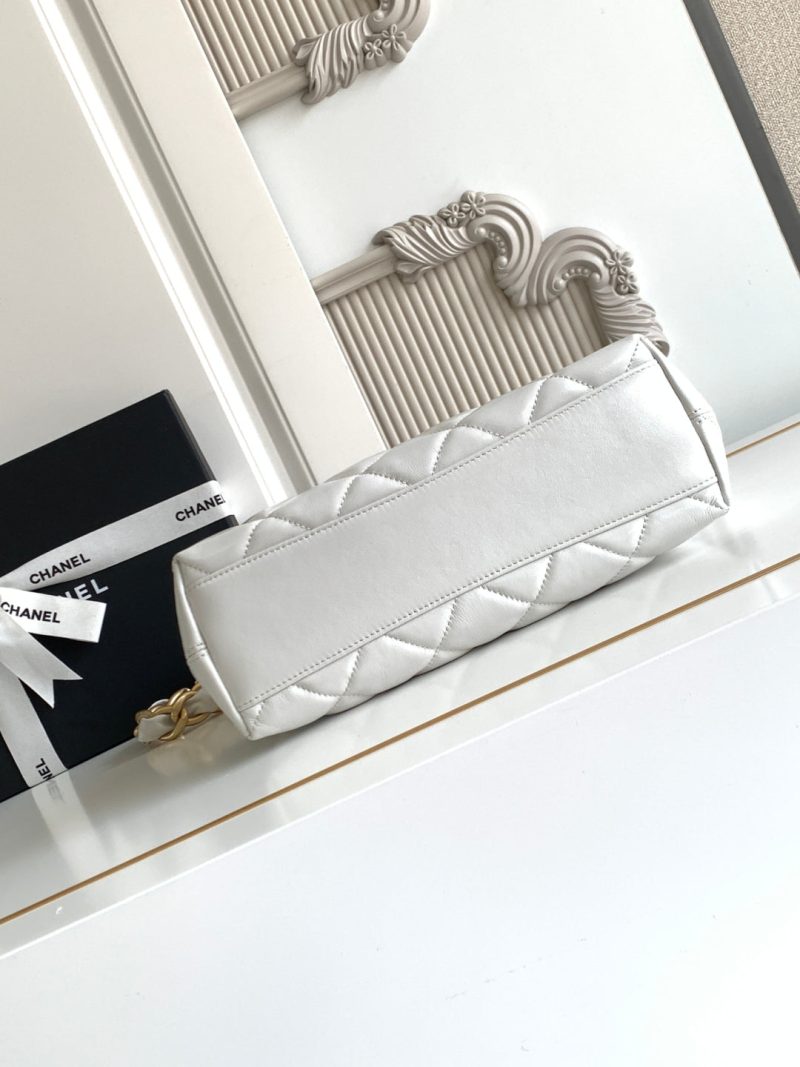 CC Hobo Bag With Chain 35cm White Lambskin 277764 GHW