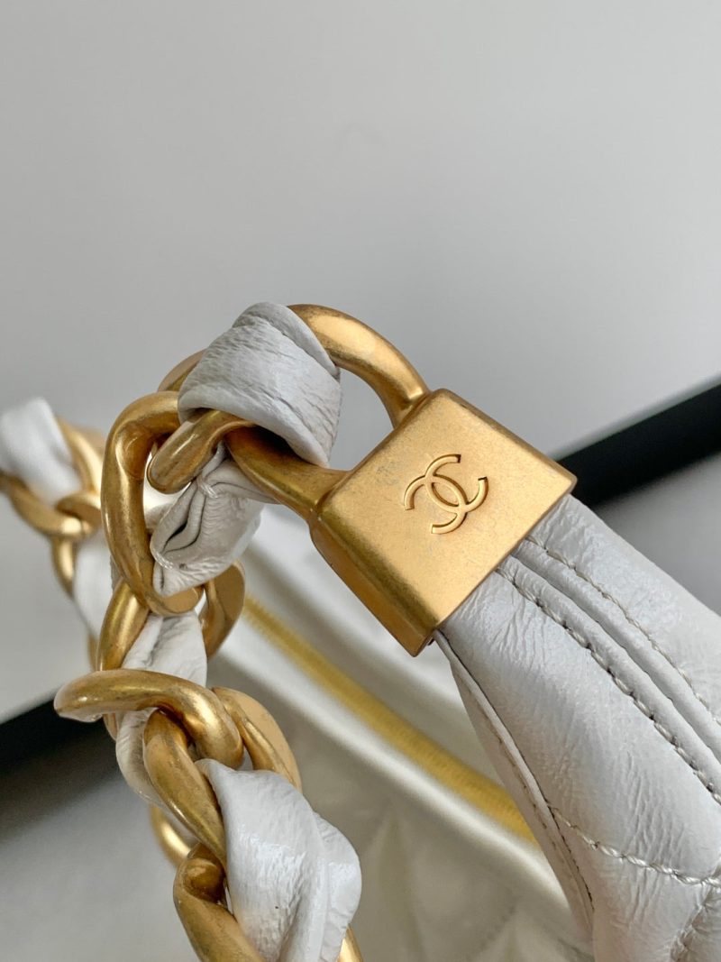 CC Hobo Bag With Chain 35cm White Lambskin 277764 GHW