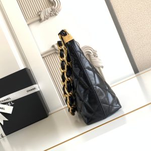 CC Hobo Bag With Chain 35cm Black Lambskin 277765 GHW