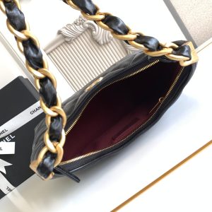 CC Hobo Bag With Chain 35cm Black Lambskin 277765 GHW