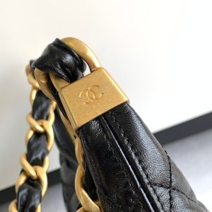 CC Hobo Bag With Chain 35cm Black Lambskin 277765 GHW
